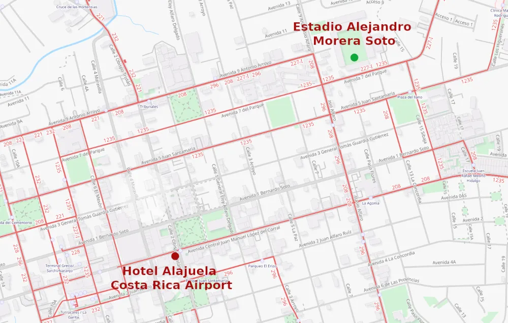 map of alajuela downtown